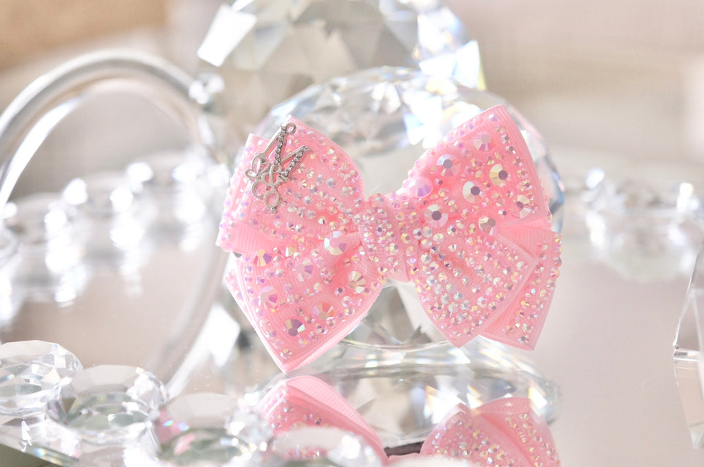 Sparkly Twist Bow: Cotton Candy Pink