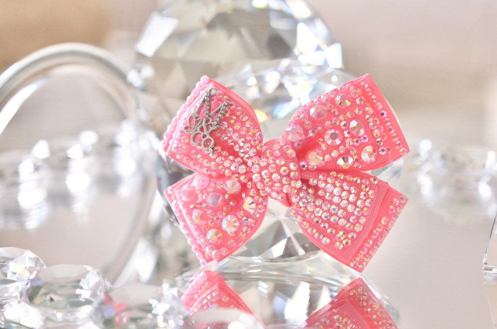 Sparkly Twist Bow: Coral