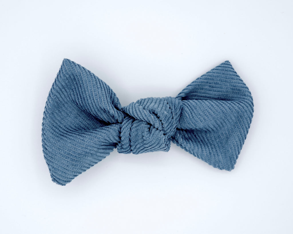 Corduroy Bow: Pacific Blue