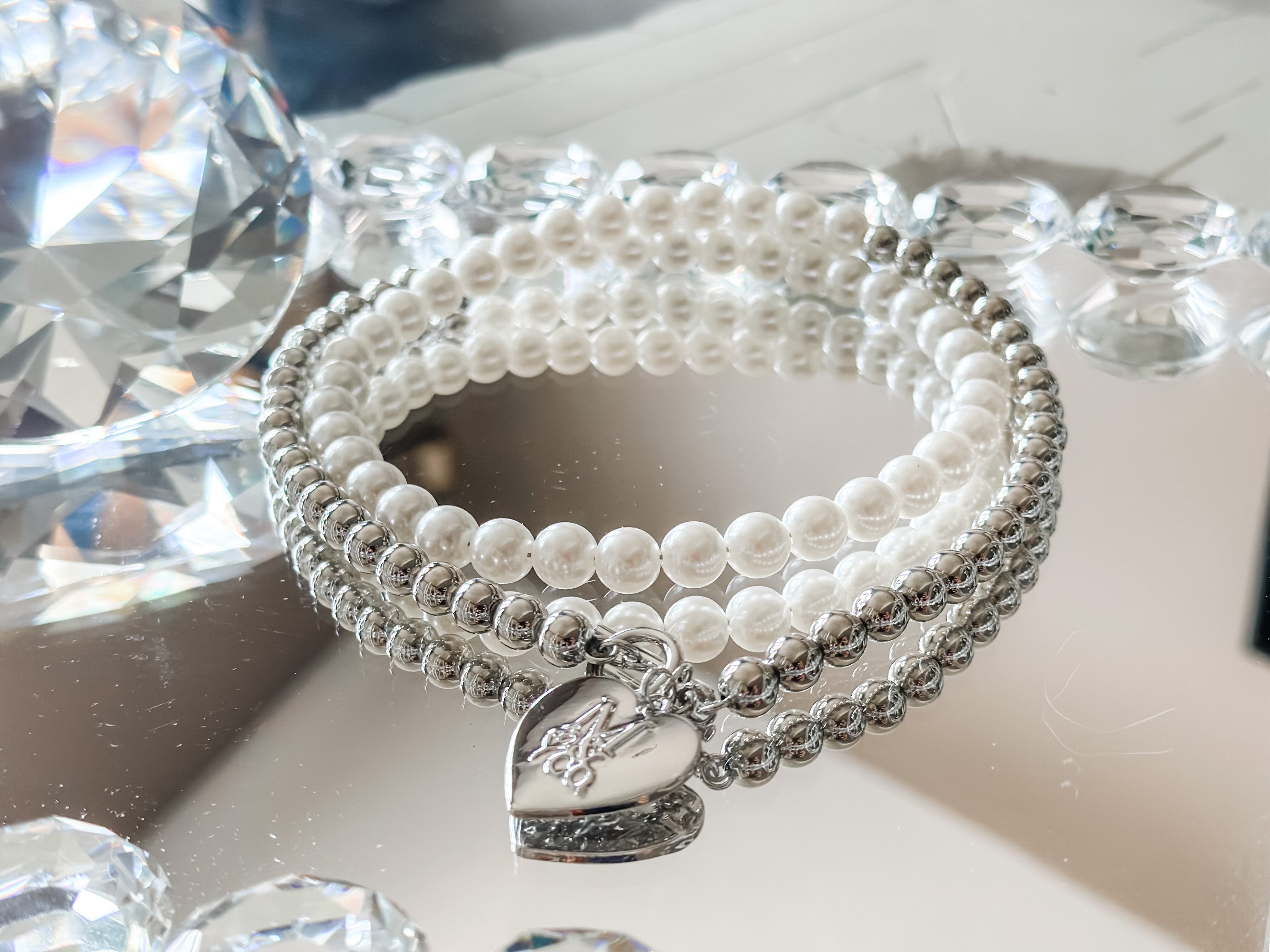 [MERRYMOTIVE] 韓国☆Little star and pearl layered Necklace sea-lily-3-strand-japanese-