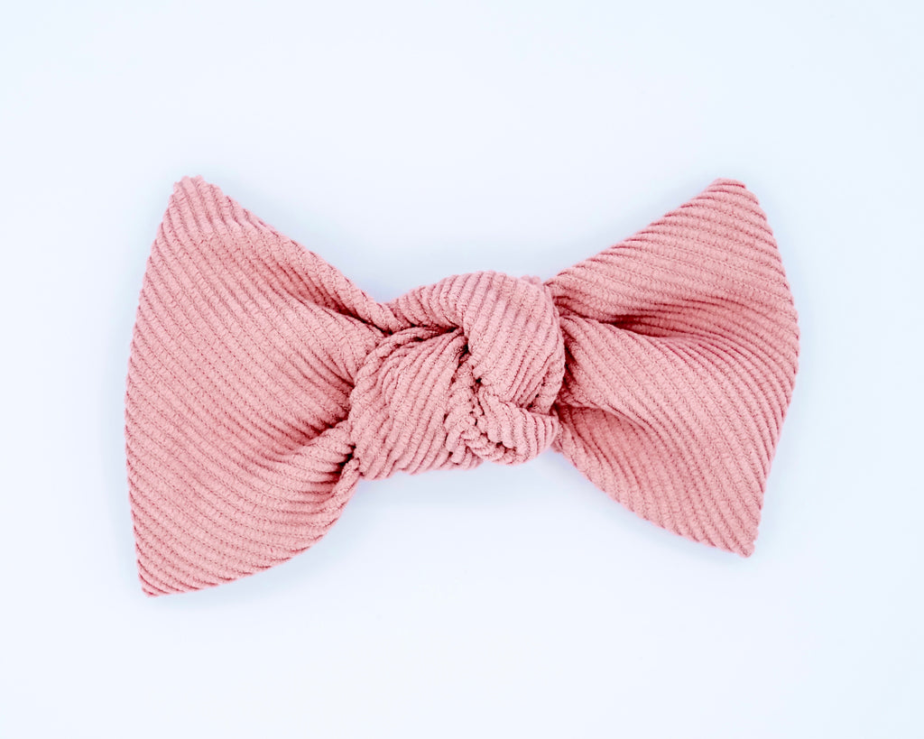 Corduroy Bow: Berry Pink